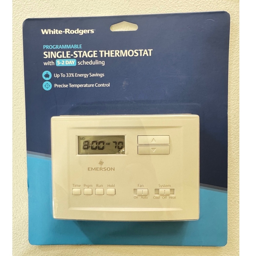 White Rodger Emerson Programmable Single Stage Thermostat‎ 5 2 Day Schedule p150